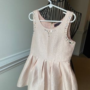 Light pink girls evening dress with jewels